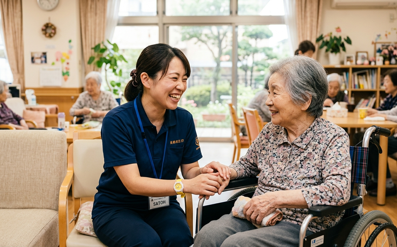 ひだまりの郷(デモ)の働きやすさが伝わる職員の様子